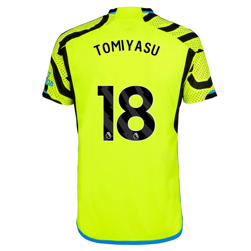 Hombre Fútbol Camiseta Takehiro Tomiyasu #18 Amarillo 2ª Equipación 2023/24 Perú