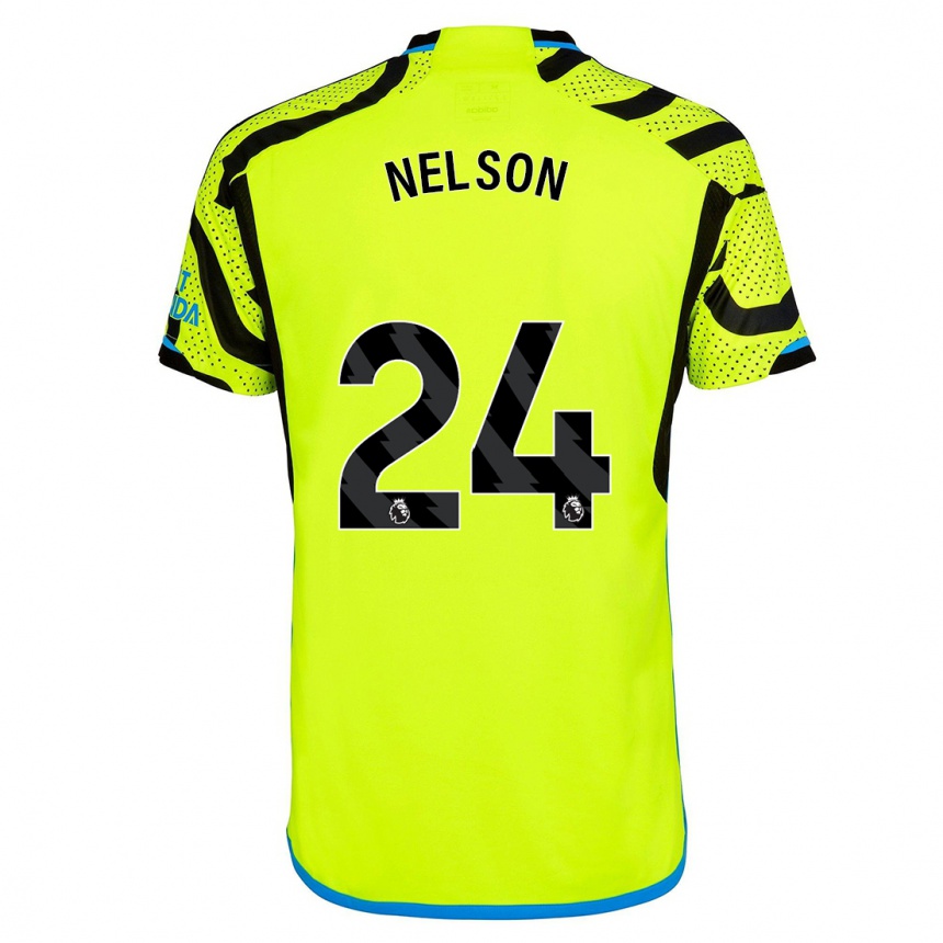 Hombre Fútbol Camiseta Reiss Nelson #24 Amarillo 2ª Equipación 2023/24 Perú