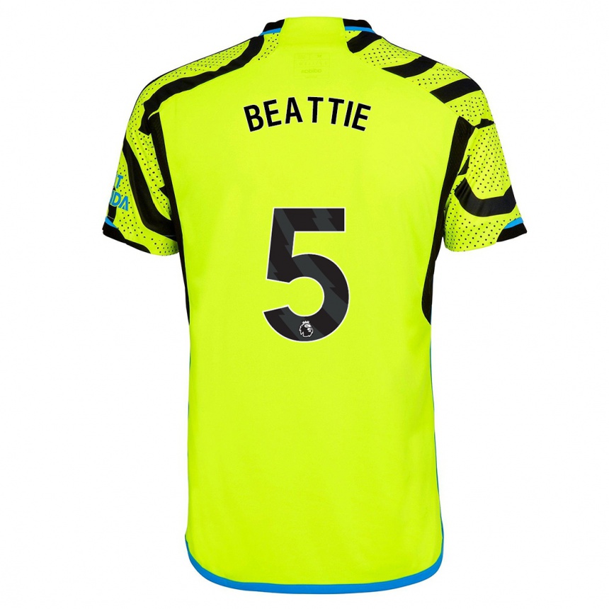 Hombre Fútbol Camiseta Jen Beattie #5 Amarillo 2ª Equipación 2023/24 Perú