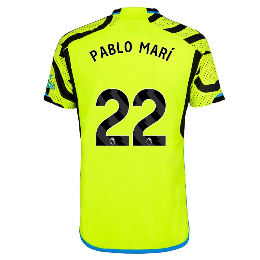 Hombre Fútbol Camiseta Pablo Mari #22 Amarillo 2ª Equipación 2023/24 Perú