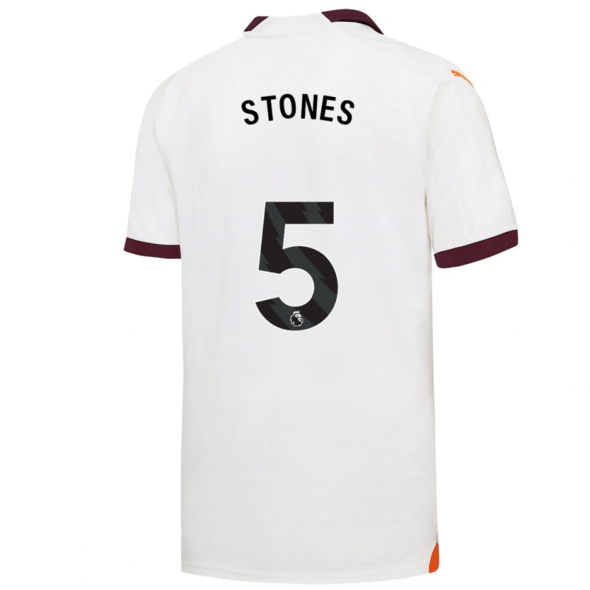 Hombre Fútbol Camiseta John Stones #5 Blanco 2ª Equipación 2023/24 Perú