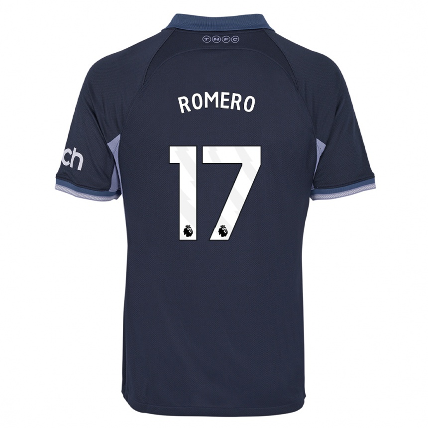 Hombre Fútbol Camiseta Cristian Romero #17 Azul Oscuro 2ª Equipación 2023/24 Perú