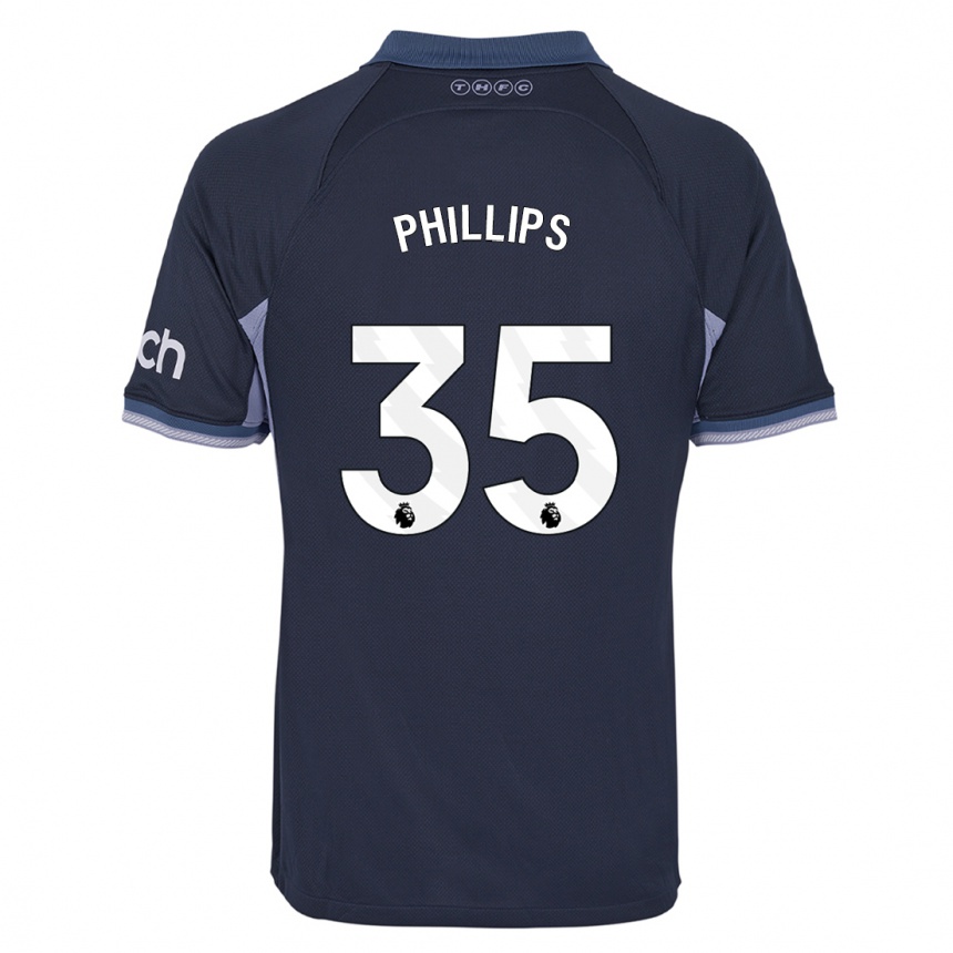 Hombre Fútbol Camiseta Ashley Phillips #35 Azul Oscuro 2ª Equipación 2023/24 Perú