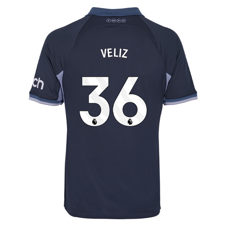 Hombre Fútbol Camiseta Alejo Véliz #36 Azul Oscuro 2ª Equipación 2023/24 Perú