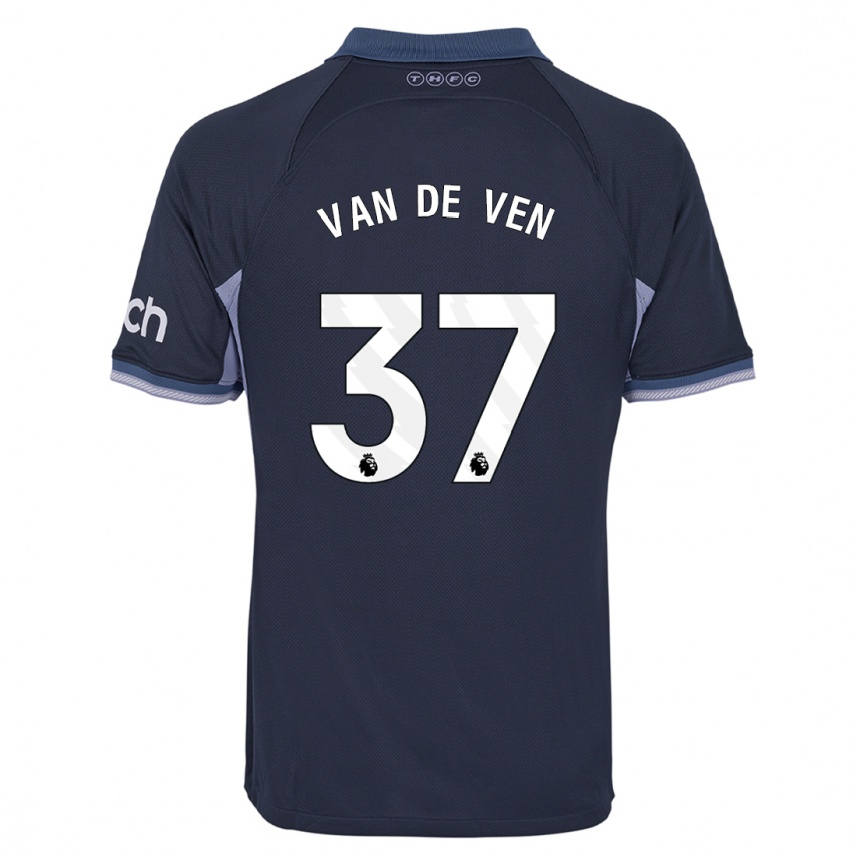 Hombre Fútbol Camiseta Micky Van De Ven #37 Azul Oscuro 2ª Equipación 2023/24 Perú