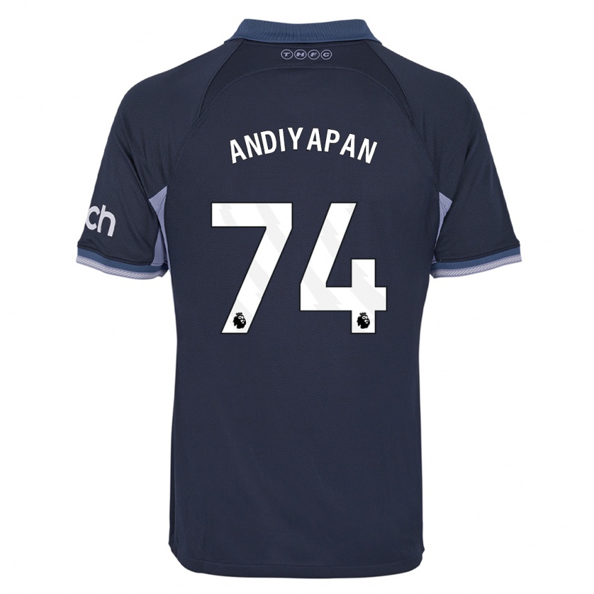 Hombre Fútbol Camiseta William Andiyapan #74 Azul Oscuro 2ª Equipación 2023/24 Perú