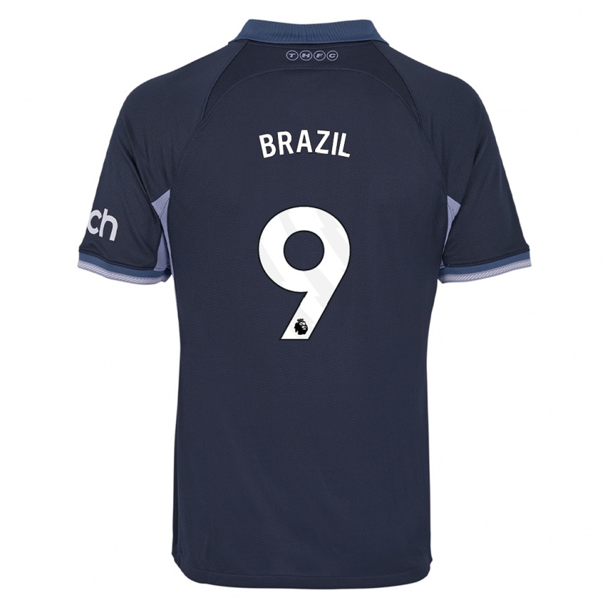 Hombre Fútbol Camiseta Ellie Brazil #9 Azul Oscuro 2ª Equipación 2023/24 Perú