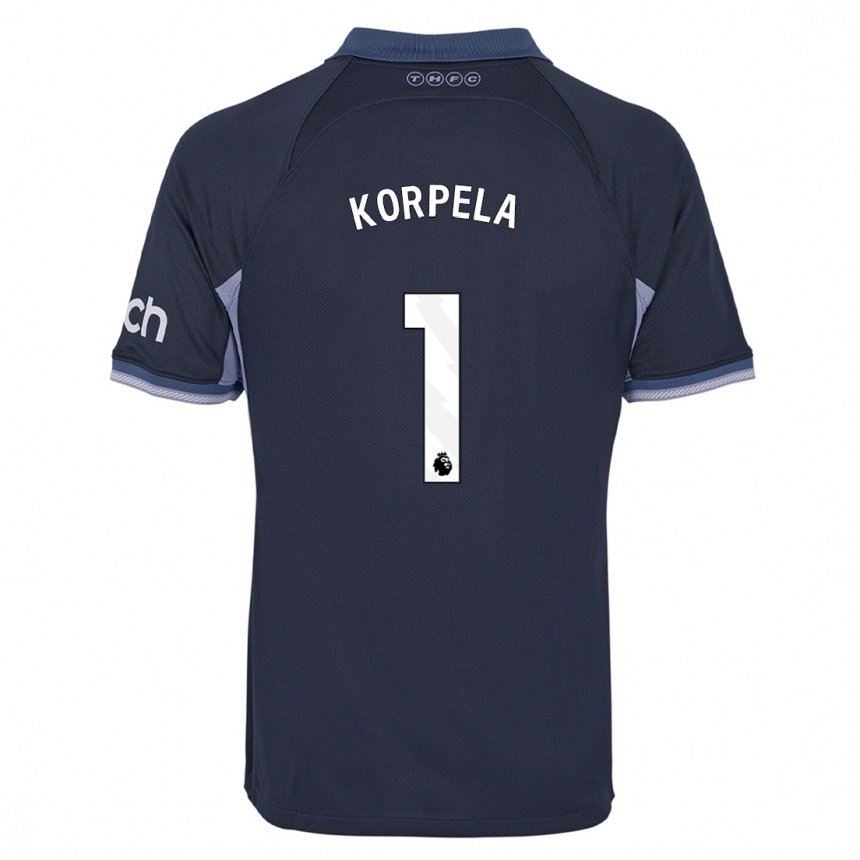 Hombre Fútbol Camiseta Tinja-Riikka Korpela #1 Azul Oscuro 2ª Equipación 2023/24 Perú