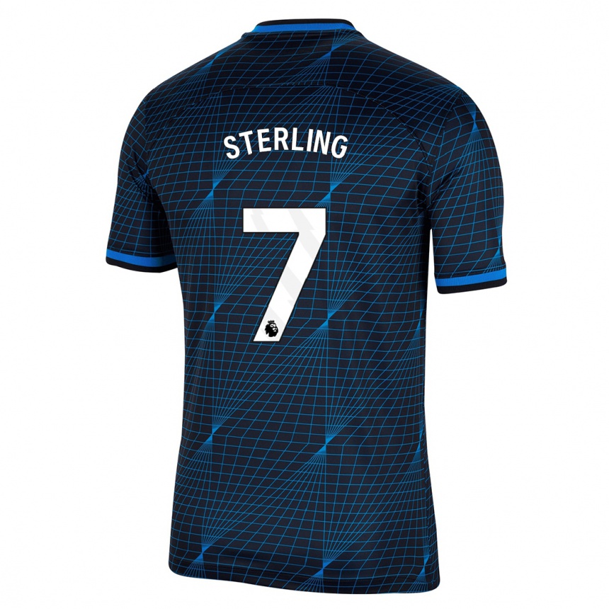 Hombre Fútbol Camiseta Raheem Sterling #7 Azul Oscuro 2ª Equipación 2023/24 Perú