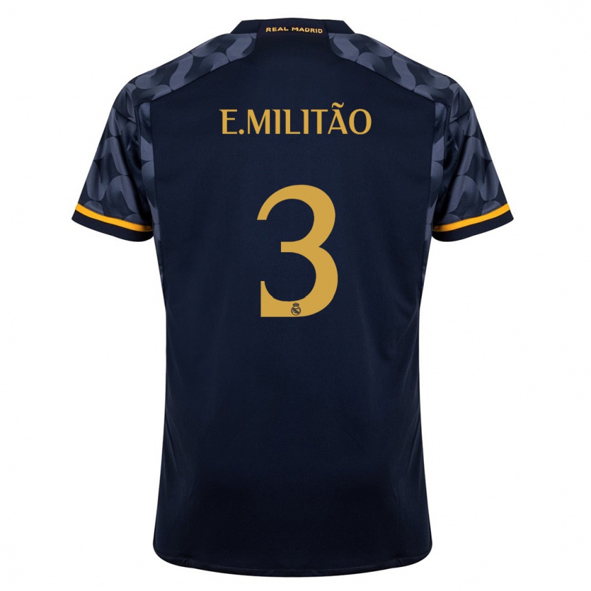 Hombre Fútbol Camiseta Eder Militao #3 Azul Oscuro 2ª Equipación 2023/24 Perú