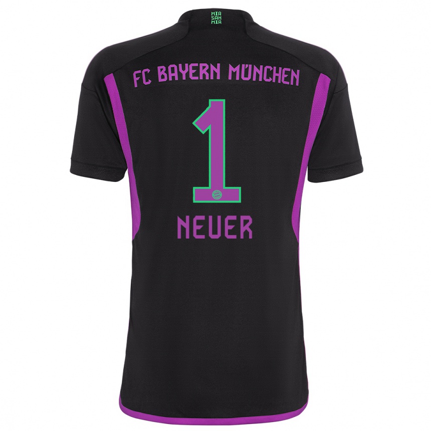 Hombre Fútbol Camiseta Manuel Neuer #1 Negro 2ª Equipación 2023/24 Perú