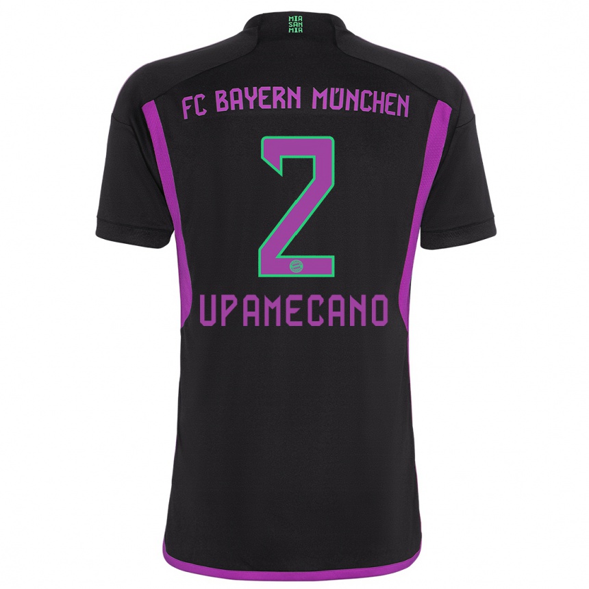 Hombre Fútbol Camiseta Dayot Upamecano #2 Negro 2ª Equipación 2023/24 Perú