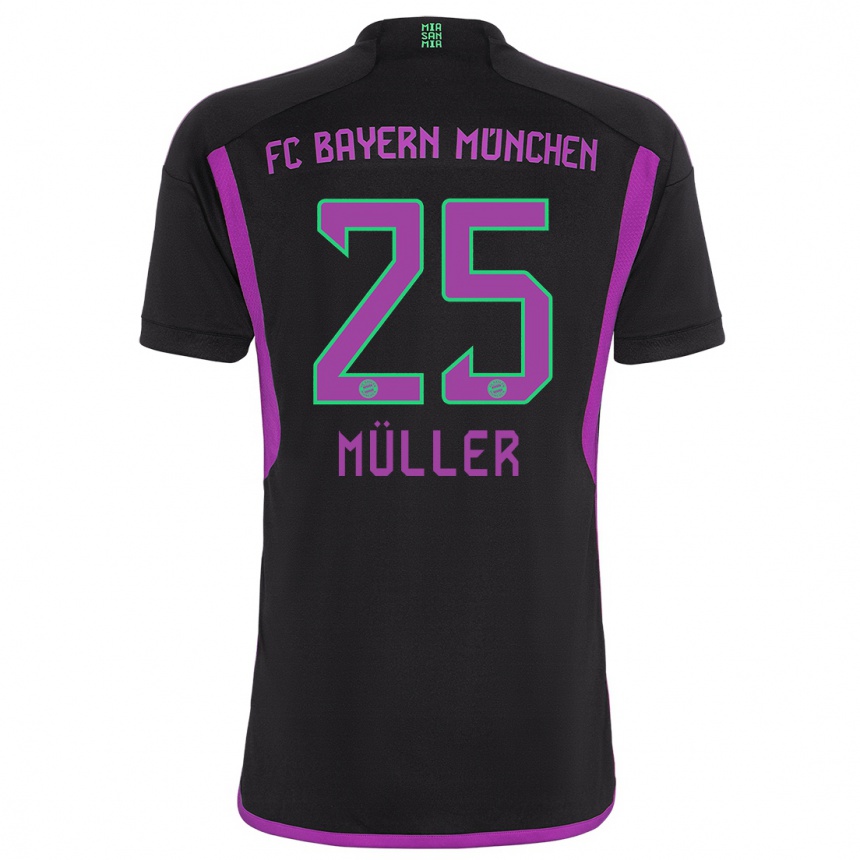 Hombre Fútbol Camiseta Thomas Muller #25 Negro 2ª Equipación 2023/24 Perú