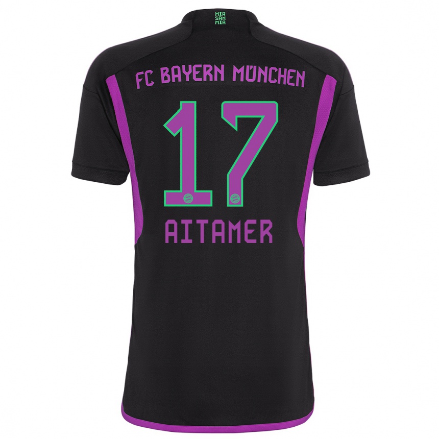 Hombre Fútbol Camiseta Younes Aitamer #17 Negro 2ª Equipación 2023/24 Perú