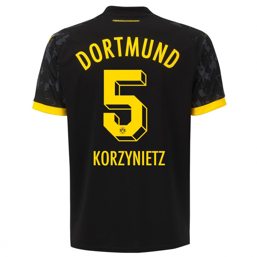 Hombre Fútbol Camiseta Jaden Korzynietz #5 Negro 2ª Equipación 2023/24 Perú