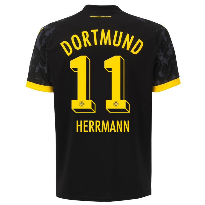 Hombre Fútbol Camiseta Charles Herrmann #11 Negro 2ª Equipación 2023/24 Perú