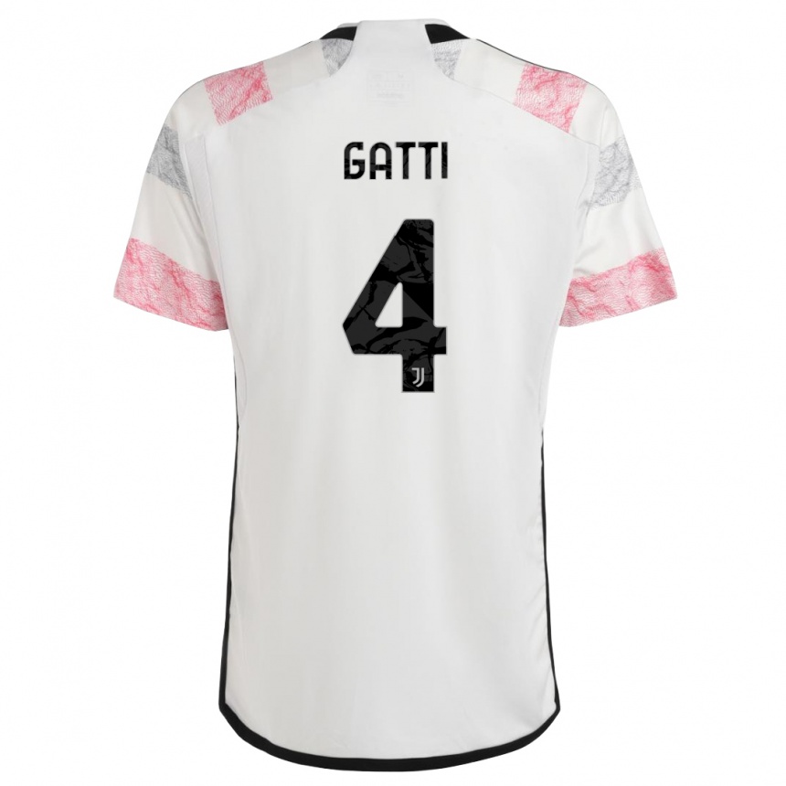 Hombre Fútbol Camiseta Federico Gatti #4 Blanco Rosa 2ª Equipación 2023/24 Perú