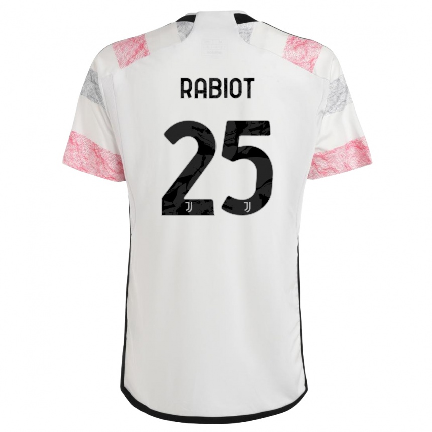 Hombre Fútbol Camiseta Adrien Rabiot #25 Blanco Rosa 2ª Equipación 2023/24 Perú