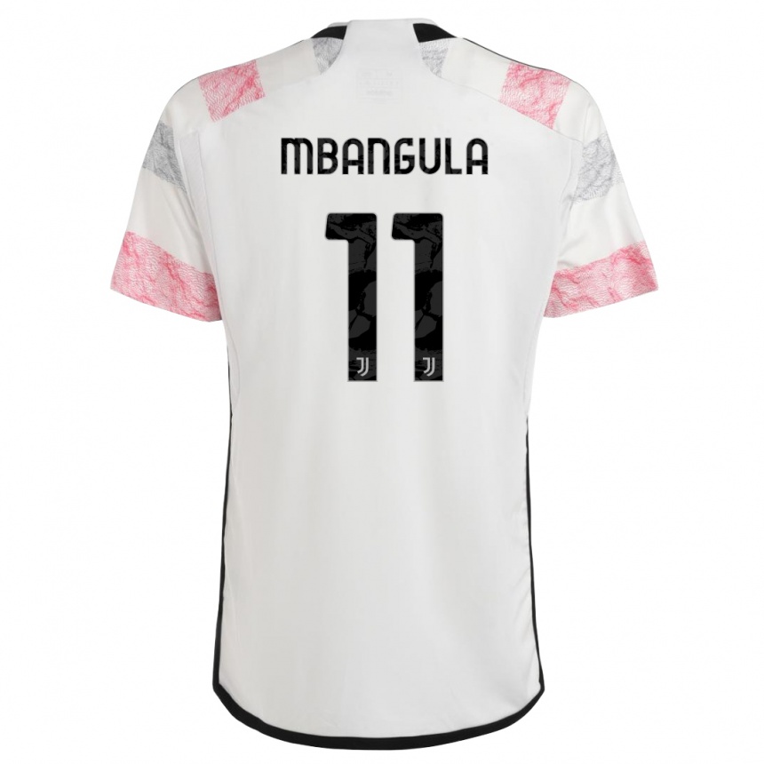 Hombre Fútbol Camiseta Samuel Mbangula #11 Blanco Rosa 2ª Equipación 2023/24 Perú