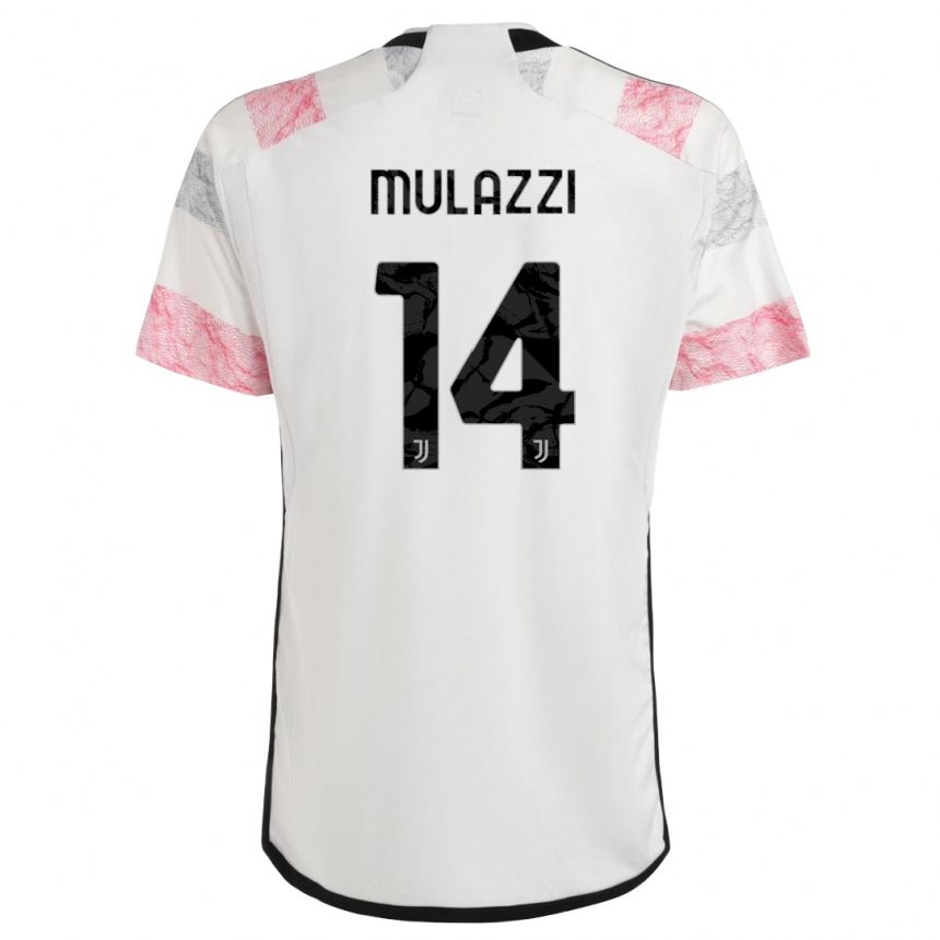 Hombre Fútbol Camiseta Gabriele Mulazzi #14 Blanco Rosa 2ª Equipación 2023/24 Perú