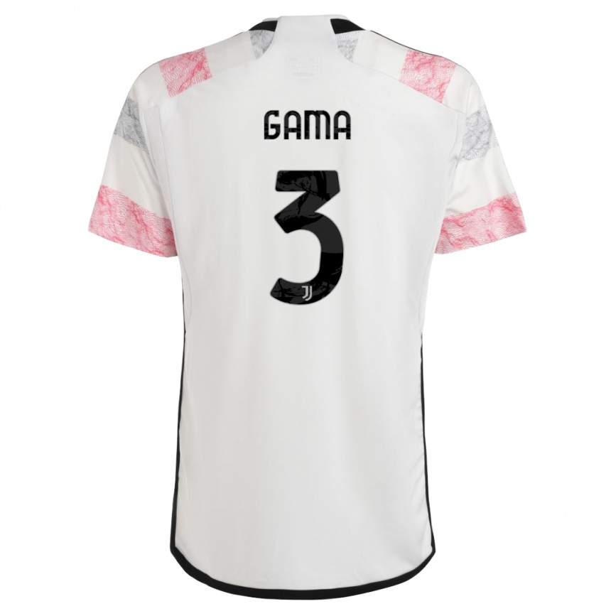 Hombre Fútbol Camiseta Sara Gama #3 Blanco Rosa 2ª Equipación 2023/24 Perú