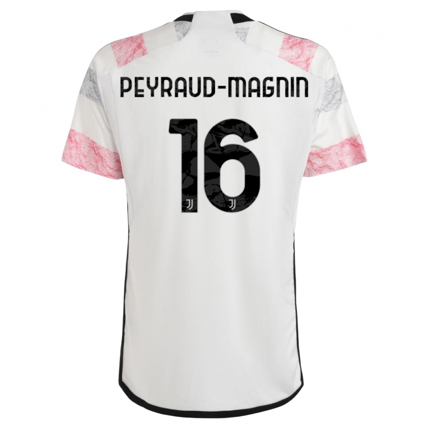 Hombre Fútbol Camiseta Pauline Peyraud-Magnin #16 Blanco Rosa 2ª Equipación 2023/24 Perú