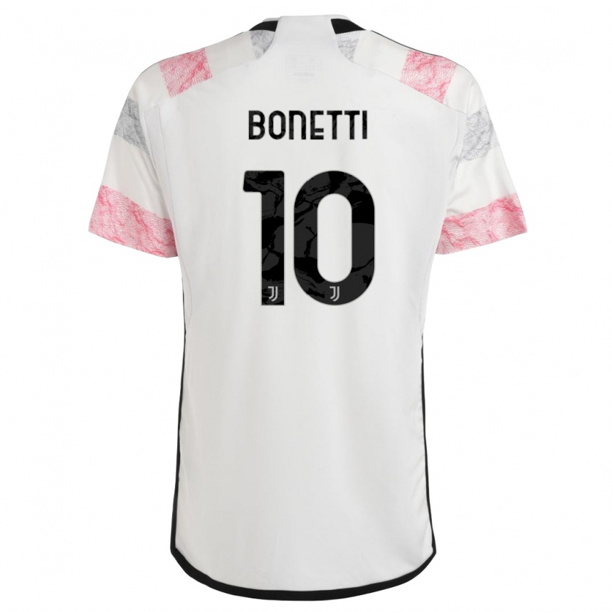 Hombre Fútbol Camiseta Andrea Bonetti #10 Blanco Rosa 2ª Equipación 2023/24 Perú