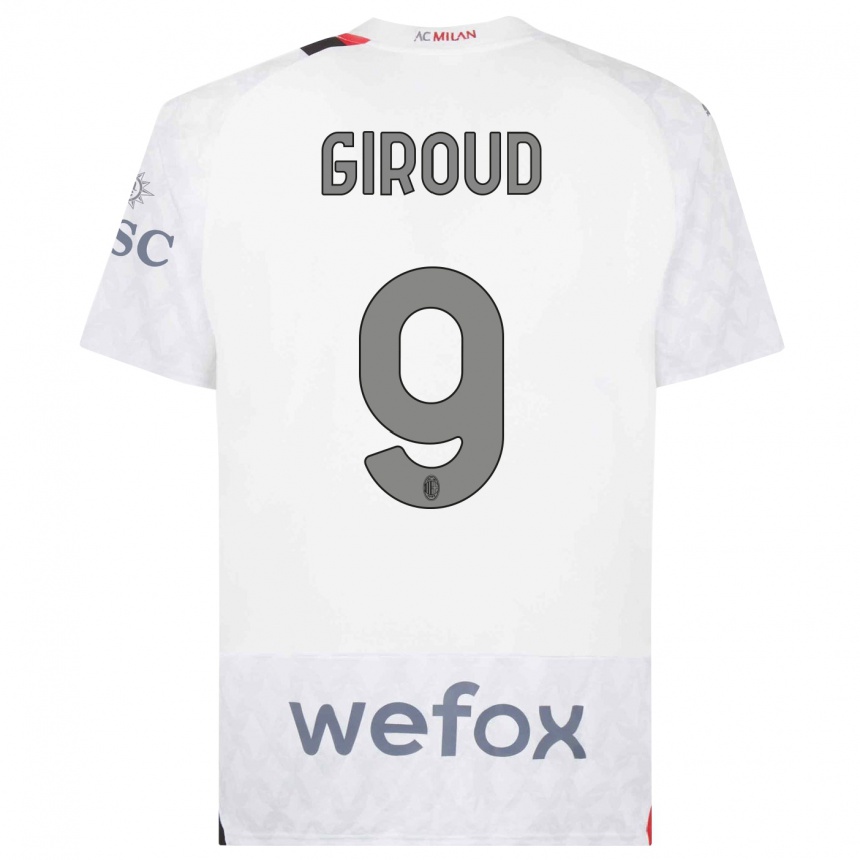 Hombre Fútbol Camiseta Olivier Giroud #9 Blanco 2ª Equipación 2023/24 Perú