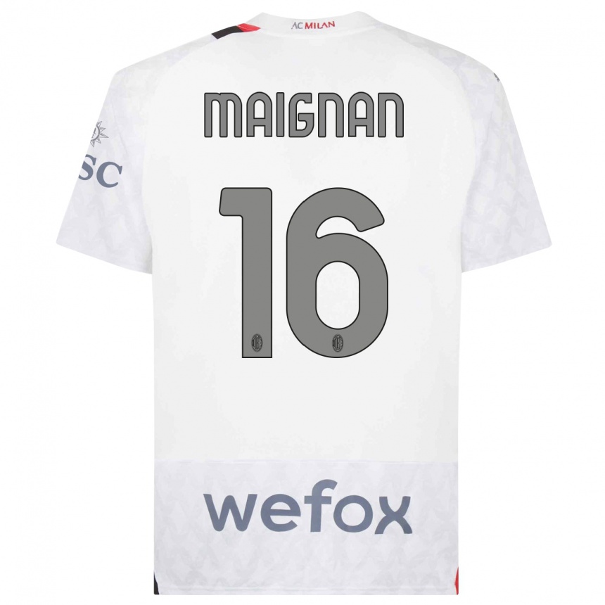 Hombre Fútbol Camiseta Mike Maignan #16 Blanco 2ª Equipación 2023/24 Perú