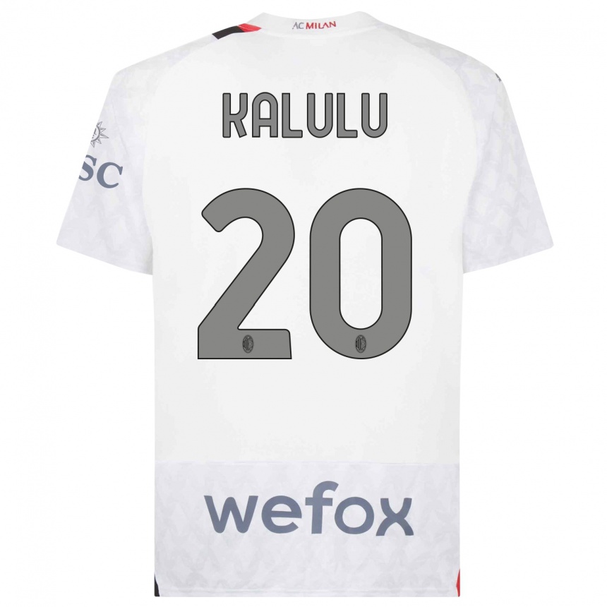 Hombre Fútbol Camiseta Pierre Kalulu #20 Blanco 2ª Equipación 2023/24 Perú