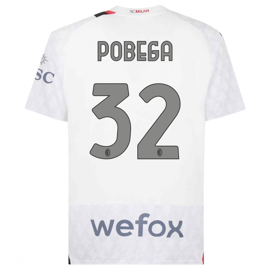 Hombre Fútbol Camiseta Tommaso Pobega #32 Blanco 2ª Equipación 2023/24 Perú