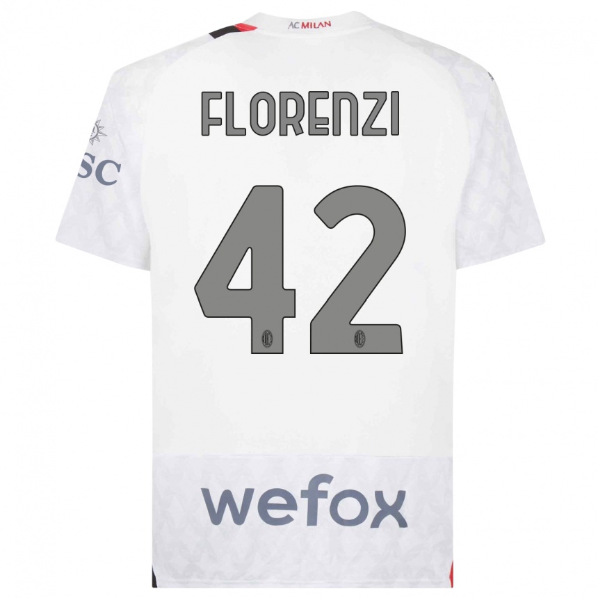 Hombre Fútbol Camiseta Alessandro Florenzi #42 Blanco 2ª Equipación 2023/24 Perú