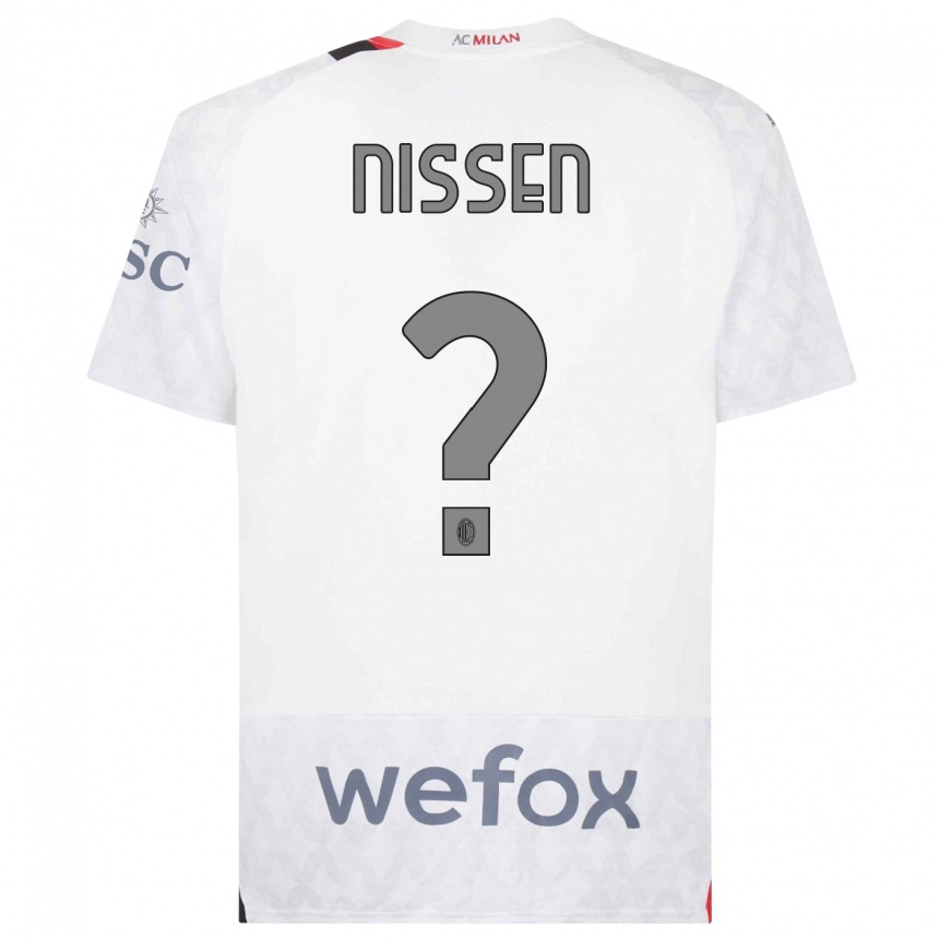 Hombre Fútbol Camiseta Fredrik Nissen #0 Blanco 2ª Equipación 2023/24 Perú