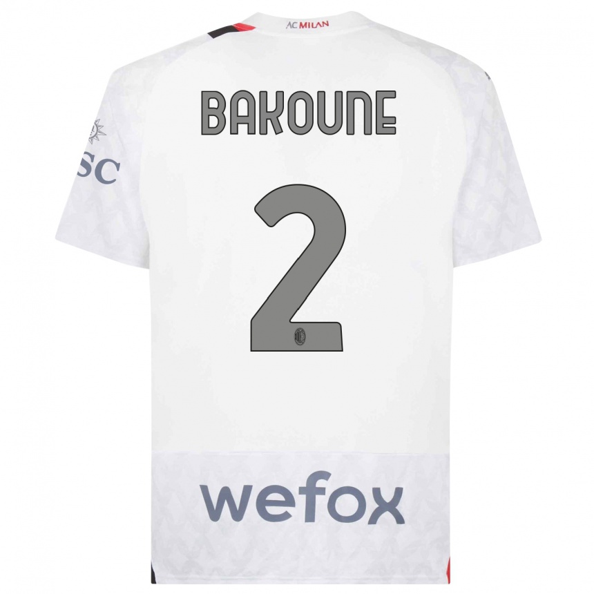 Hombre Fútbol Camiseta Adam Bakoune #2 Blanco 2ª Equipación 2023/24 Perú