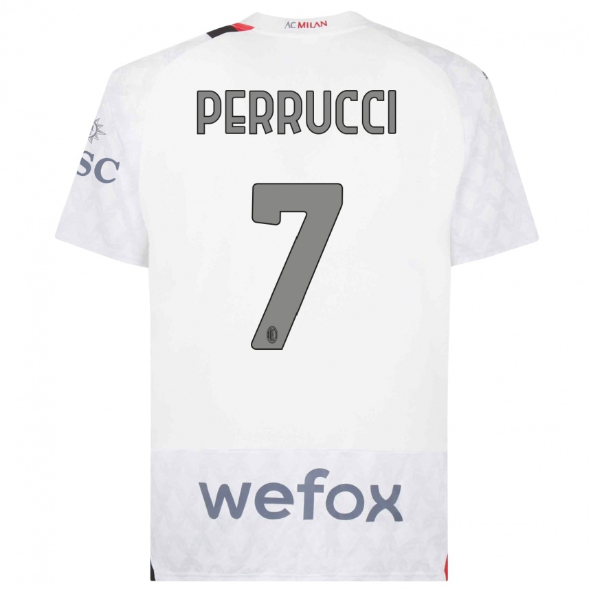 Hombre Fútbol Camiseta Vincenzo Perrucci #7 Blanco 2ª Equipación 2023/24 Perú