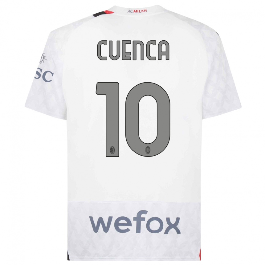 Hombre Fútbol Camiseta Hugo Cuenca #10 Blanco 2ª Equipación 2023/24 Perú