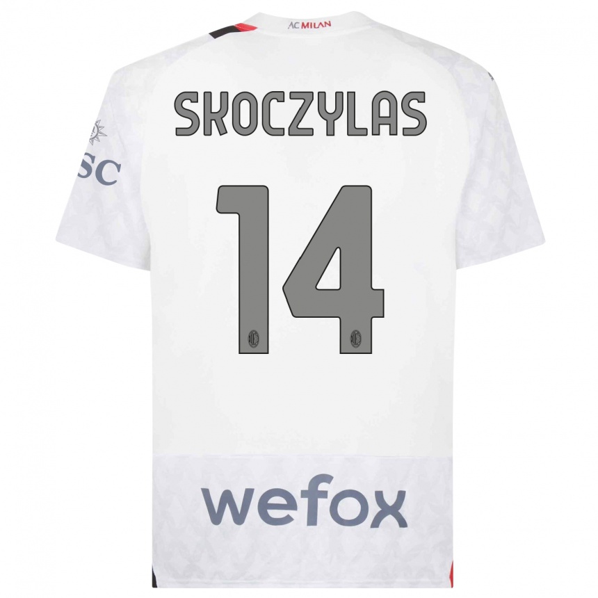 Hombre Fútbol Camiseta Mateusz Skoczylas #14 Blanco 2ª Equipación 2023/24 Perú