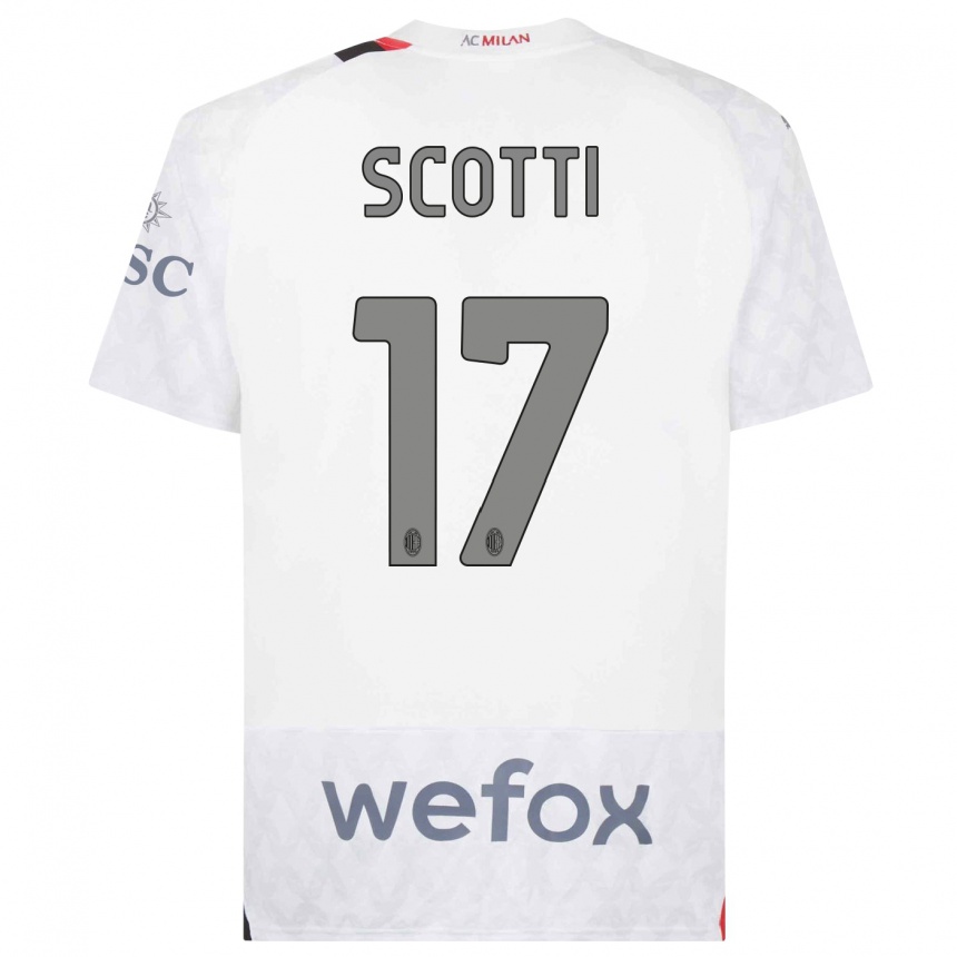 Hombre Fútbol Camiseta Filippo Scotti #17 Blanco 2ª Equipación 2023/24 Perú