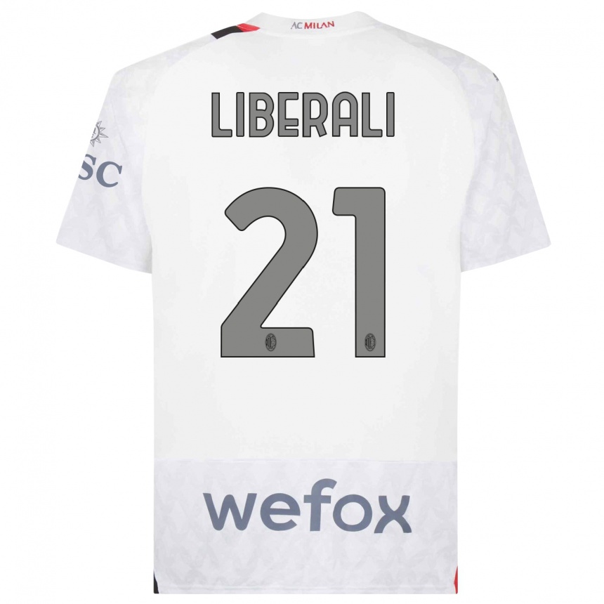 Hombre Fútbol Camiseta Mattia Liberali #21 Blanco 2ª Equipación 2023/24 Perú