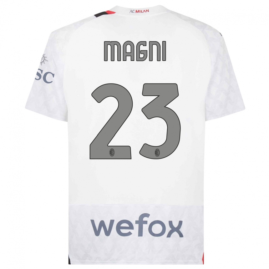 Hombre Fútbol Camiseta Vittorio Magni #23 Blanco 2ª Equipación 2023/24 Perú