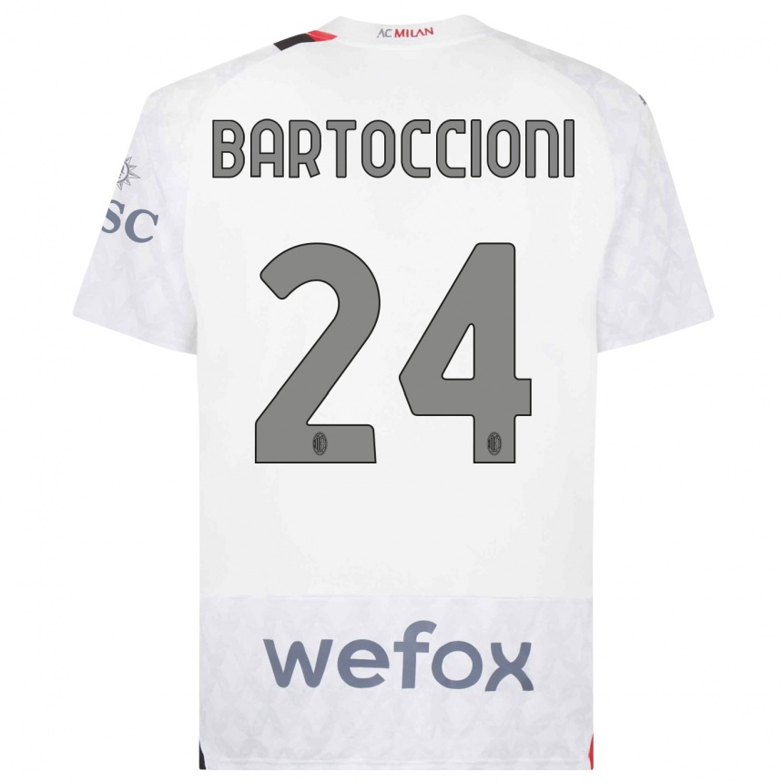 Hombre Fútbol Camiseta Andrea Bartoccioni #24 Blanco 2ª Equipación 2023/24 Perú