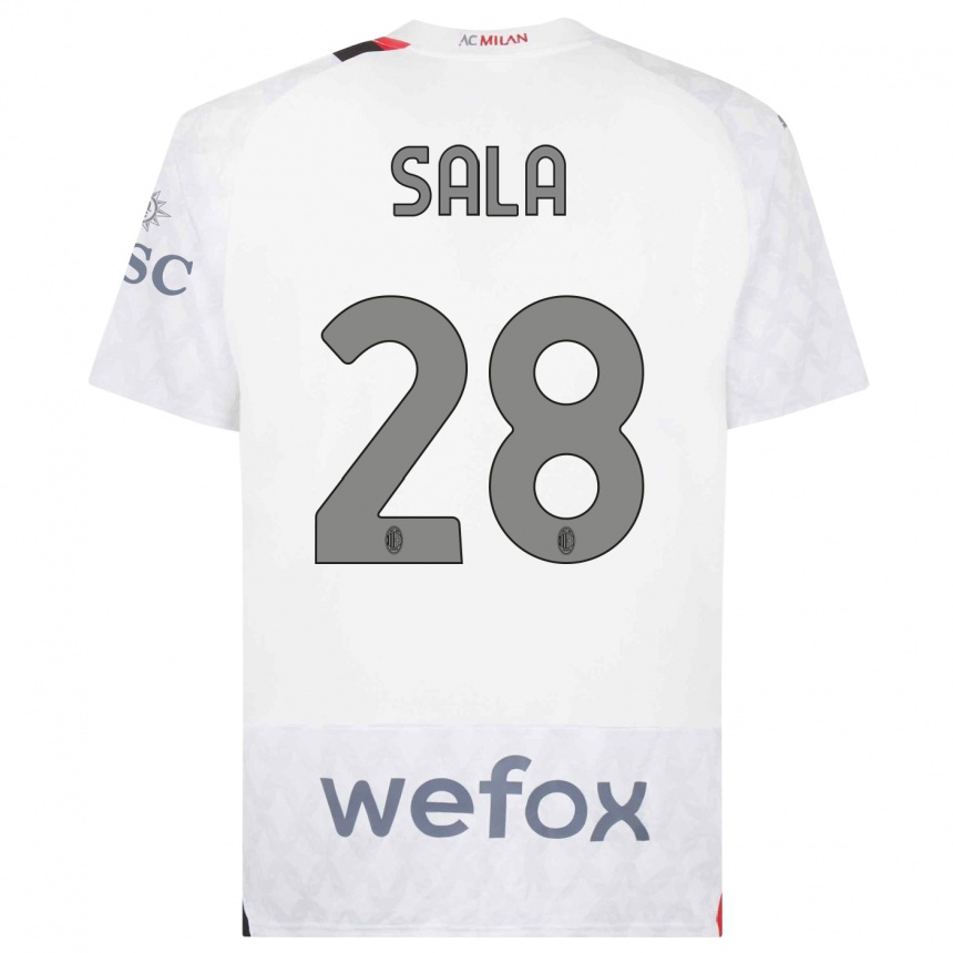 Hombre Fútbol Camiseta Emanuele Sala #28 Blanco 2ª Equipación 2023/24 Perú