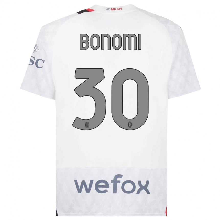 Hombre Fútbol Camiseta Alessandro Bonomi #30 Blanco 2ª Equipación 2023/24 Perú