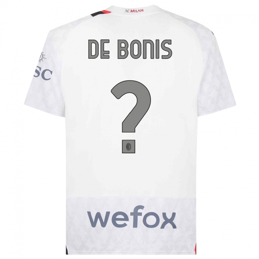 Hombre Fútbol Camiseta Andrea De Bonis #0 Blanco 2ª Equipación 2023/24 Perú