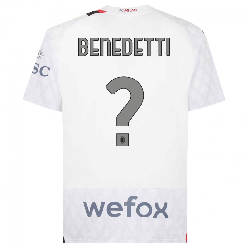 Hombre Fútbol Camiseta Gioele Benedetti #0 Blanco 2ª Equipación 2023/24 Perú