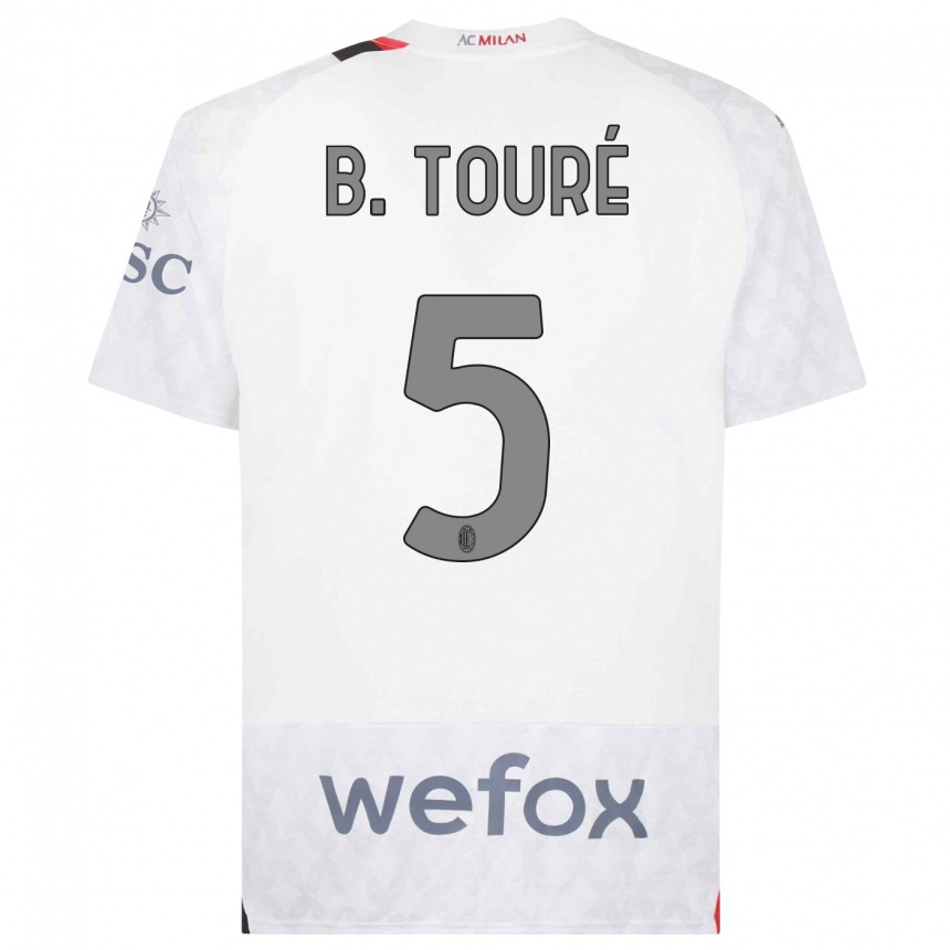 Hombre Fútbol Camiseta Fode Ballo-Toure #5 Blanco 2ª Equipación 2023/24 Perú