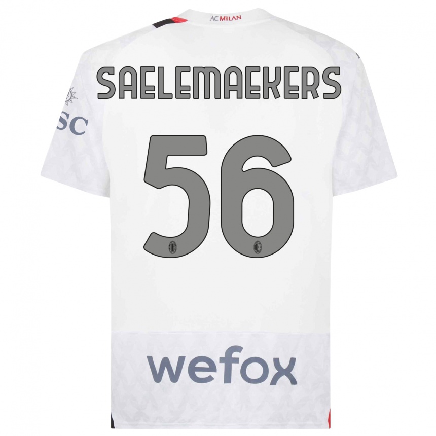 Hombre Fútbol Camiseta Alexis Saelemaekers #56 Blanco 2ª Equipación 2023/24 Perú