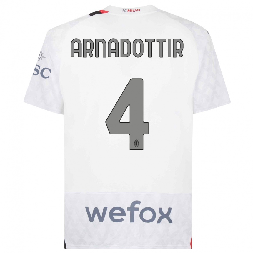 Hombre Fútbol Camiseta Guony Arnadottir #4 Blanco 2ª Equipación 2023/24 Perú