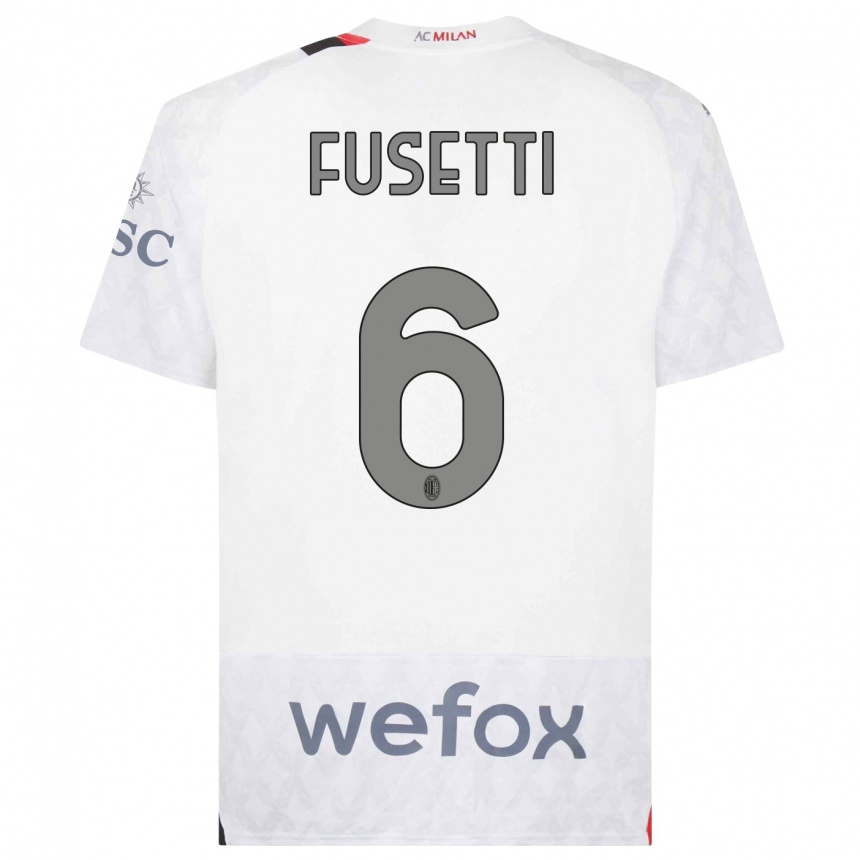 Hombre Fútbol Camiseta Laura Fusetti #6 Blanco 2ª Equipación 2023/24 Perú