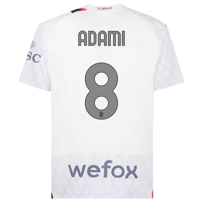 Hombre Fútbol Camiseta Greta Adami #8 Blanco 2ª Equipación 2023/24 Perú